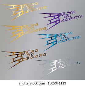 abstract brick wall logo for construction and decoration