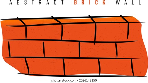Abstract brick wall on white background - graphic for your construction design. Vector illustration.