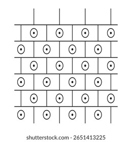 Abstract Brick Wall Pattern with Eye-like Motifs