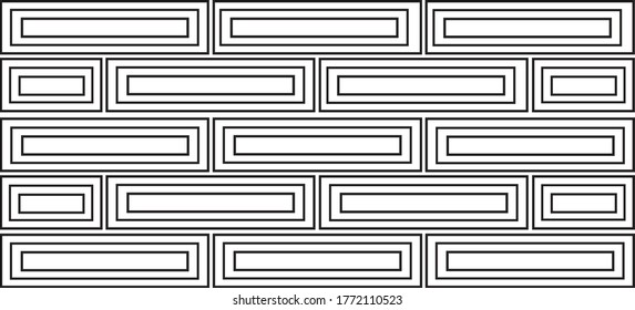 Abstract brick wall with topographic outlines