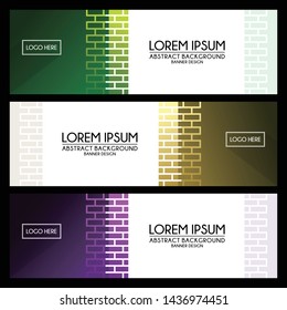 abstract bricks Banner Templates background design vector