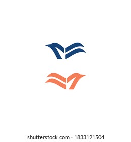 abstract brid line logo design vector icon