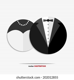 Abstract bride and groom web icons for your design 