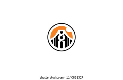 abstract bridge building vector icon logo