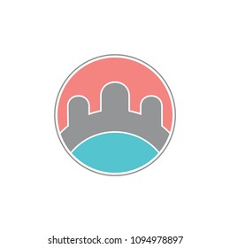 abstract bridge circle design logo vector