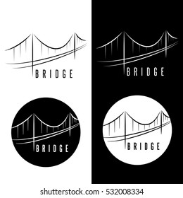 abstract bridge construction set vector design template