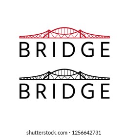 abstract bridge construction vector design template
