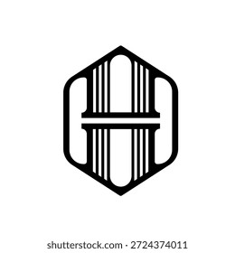 Abstraktes Bridge H Icon in Hexagon Form Minimalistisches Logo für Branding, Architektur und moderne Designkonzepte.