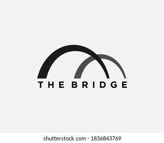 abstract bridge in letter b logo design template emblem symbol