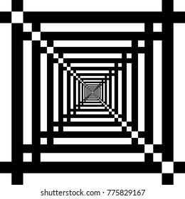 Abstract Bridge like structure perspectiveblack on transparent background