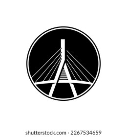 Abstract bridge logo, connection concept bridge icon design