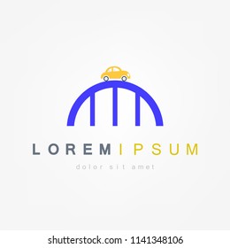 abstract bridge logo design template