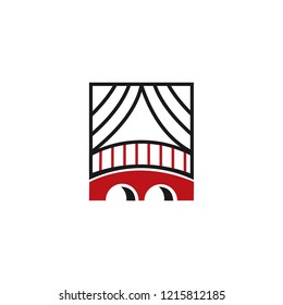 abstract bridge logo design template