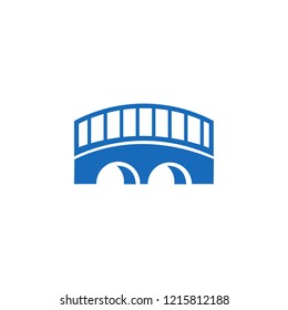 abstract bridge logo design template