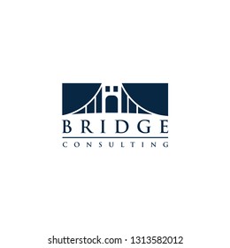 abstract bridge logo design template