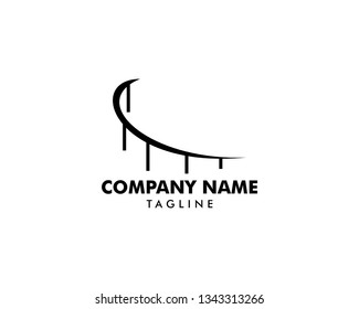 Abstract bridge logo design template