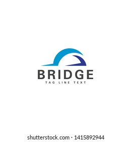 Abstract bridge logo design template for your company.