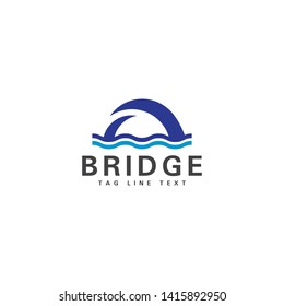 Abstract bridge logo design template for your company.