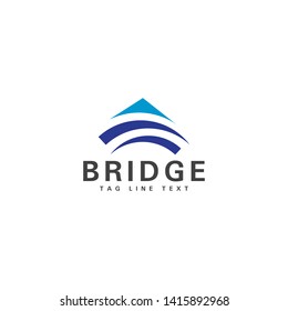 Abstract bridge logo design template for your company.