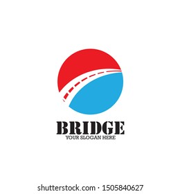 Abstract bridge logo design template
