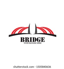 Abstract bridge logo design template
