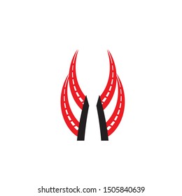 Abstract bridge logo design template
