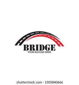 Abstract bridge logo design template
