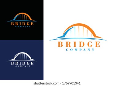 abstract bridge logo design template