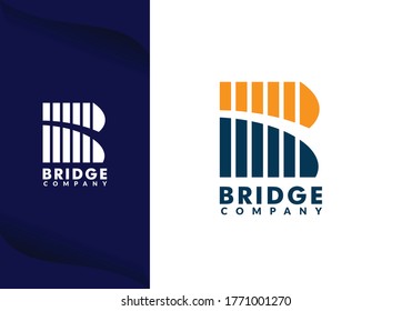 abstract bridge logo design template
