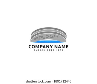 Abstract bridge logo design template
