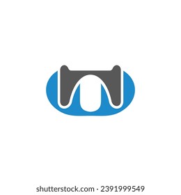 abstrakte Brücke Fluss Doodle einfaches Logo Vektorgrafik 