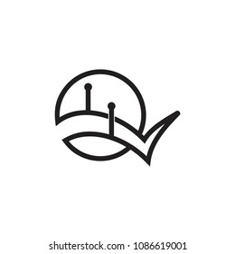 abstract bridge and road symbol line art design logo