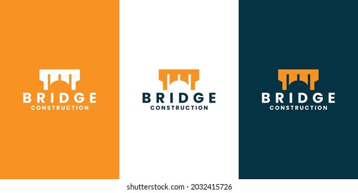 abstract bridge symbol logo design vector