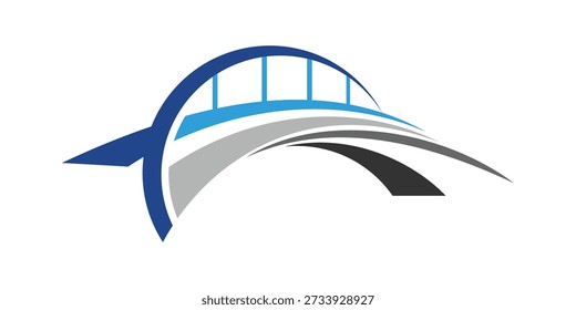 abstract  bridge vector logo design inspiration