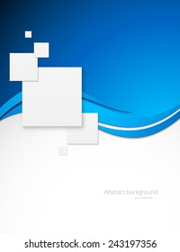 Abstract bright background in blue color with squares