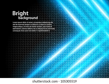 Abstract bright background with blue crossing rays