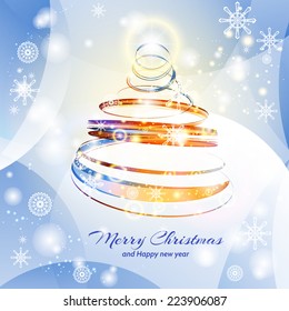 Abstract bright background with christmas tree