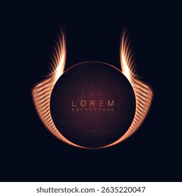 Abstract bright background. Circle with fiery wings for advertisements, banners and user interfaces.
