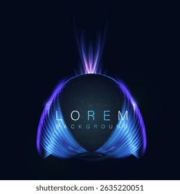 Abstract bright background. Circle with fiery wings for advertisements, banners and user interfaces.