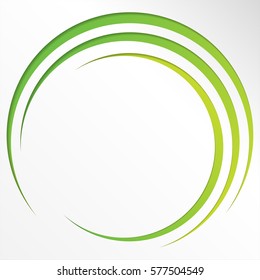 Abstract bright background with circles and green lines