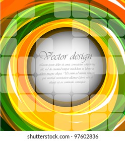Abstract bright background with color circle and squares