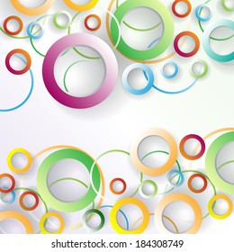 Abstract bright background with colorful circles and empty space for your text