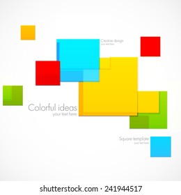 Abstract bright background with colorful paper squares