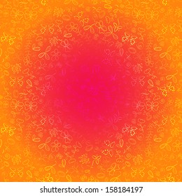 Abstract Bright Background with Doodle Pattern. Vector Illustration