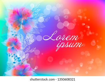 Abstract bright background with flowers