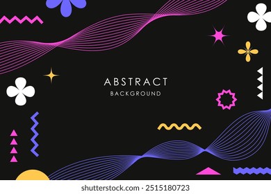 Abstractas fondo brillante con Formas geométricas y líneas onduladas. Lugar para el texto. Ilustración vectorial