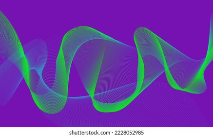Abstrakter heller Hintergrund aus grünen, welligen Linien. Vektorgrafik-Zeichnung