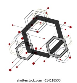 Abstract bright background with hexagons pattern design. Vector illustration