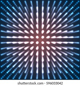 Abstract bright background with lots of sparkling lights. Club style. The illusion of volume.