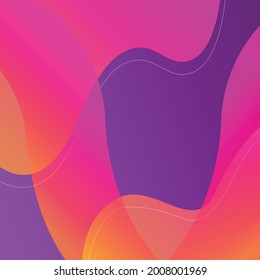 Resumen de fondo brillante, líneas onduladas multicolores - Ilustración vectorial